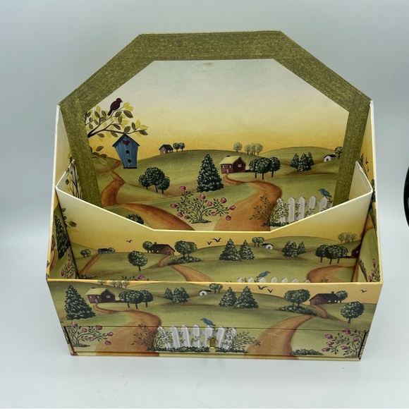 Vintage New Seasons Mail Sorter 2-Slot with Drawer Country Lane Organizer Caddy - Picture 1 of 12